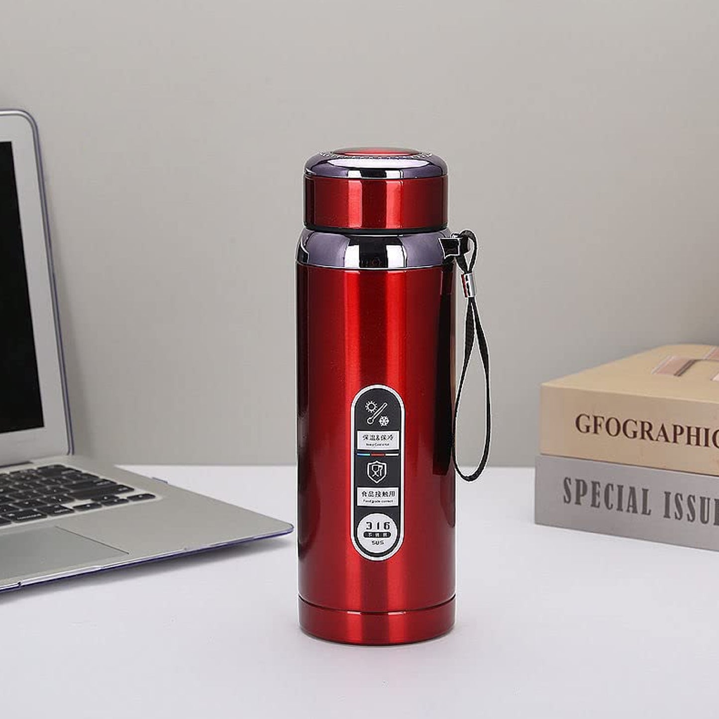 5875 800ml Stainless Steel Water Bottle For Men Women Kids Thermos Flask Reusable Leak-proof Thermos Steel For Home Office Gym Fridge Travelling
