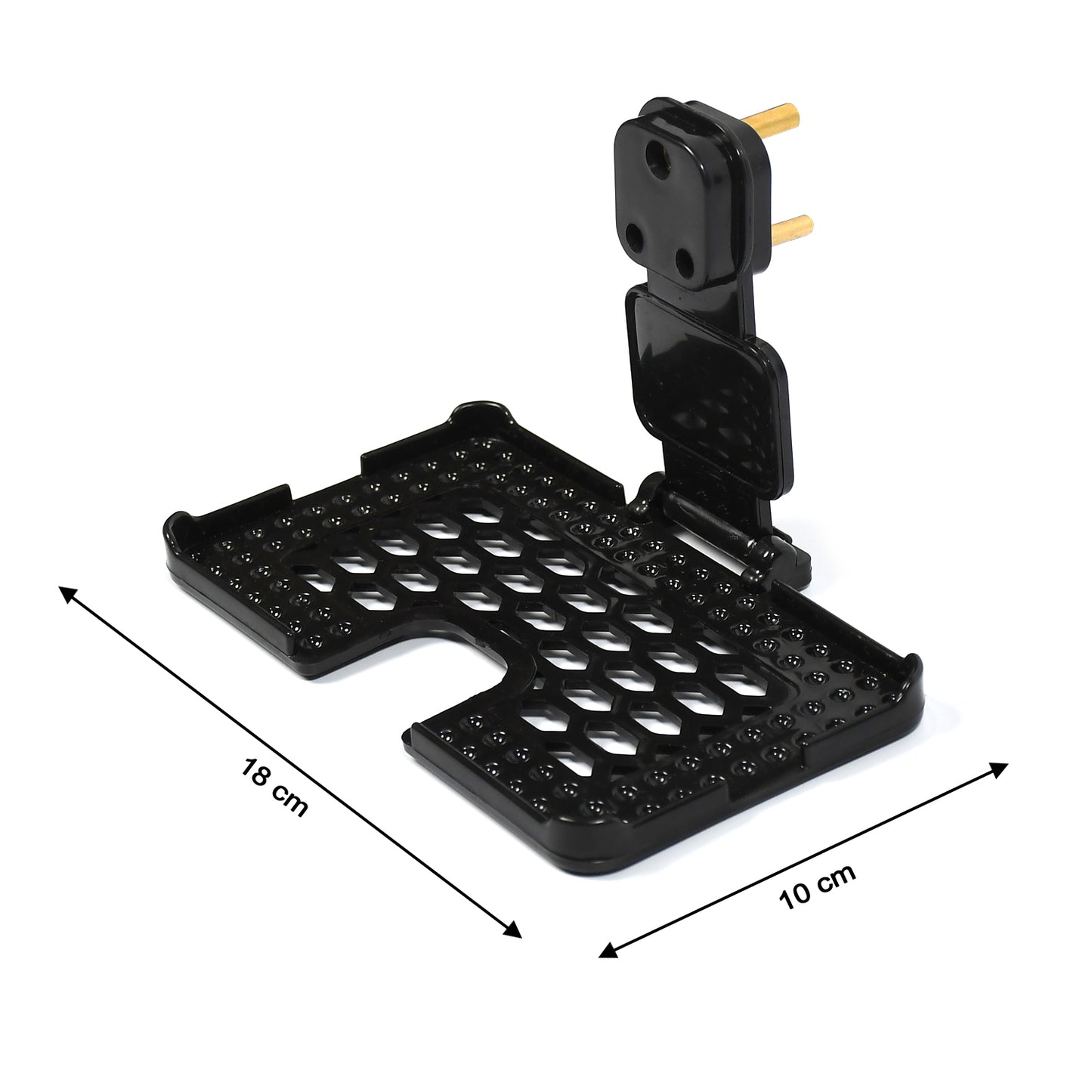 6496b Multi-purpose Wall Holder Stand For Charging Mobile Just Fit In Socket And Hang ( Black )