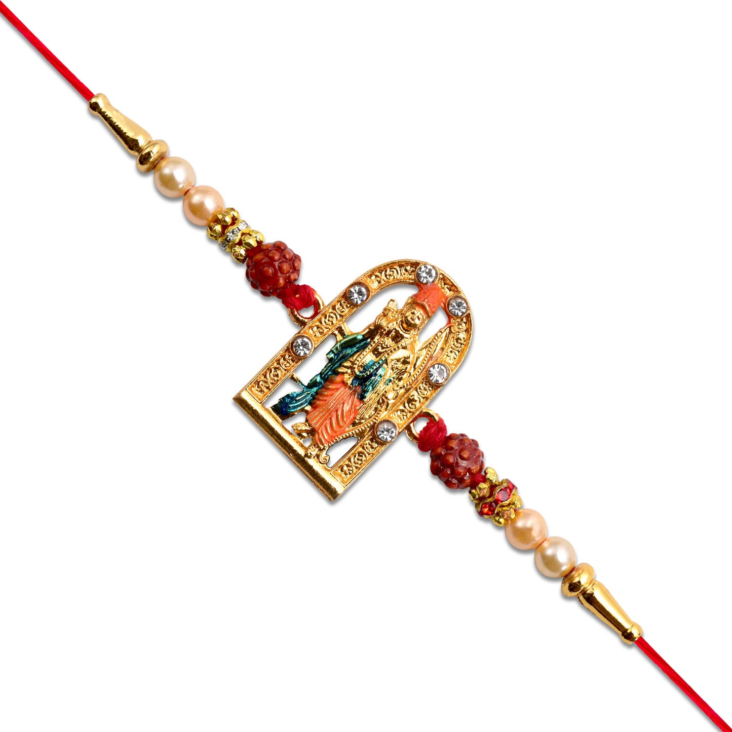 Ram Darbar Rakhi With Rudraksha Decorative Frame
