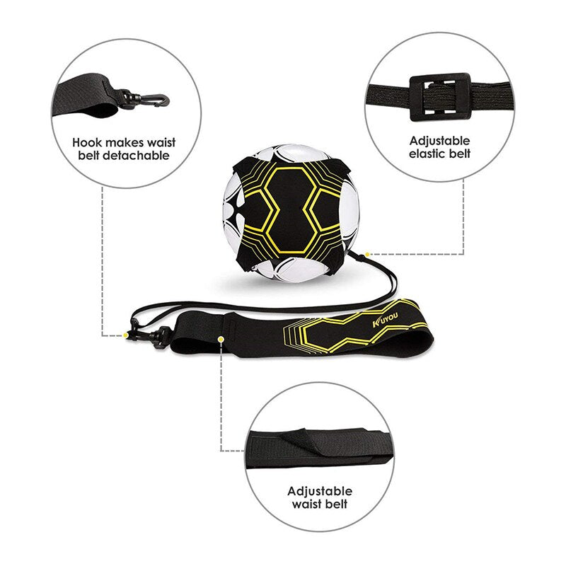 Soccer Trainer Football Kick Throw Solo Practice Training Aid Control Skills Adjustable Equipment Ball Bags Gift