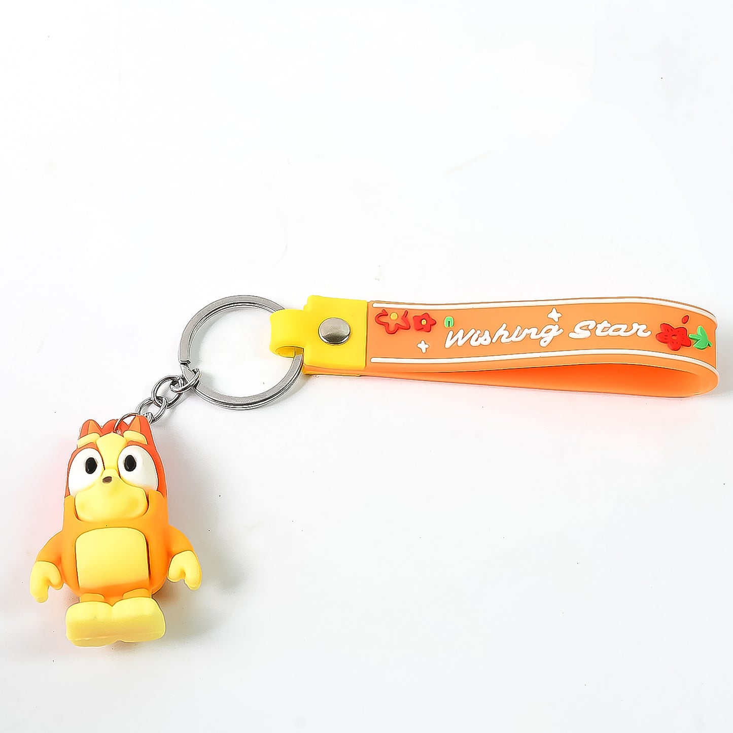 Cute Cartoon Silicone 3d Key Chain With Metal Hook Strap (Pack Of 1)