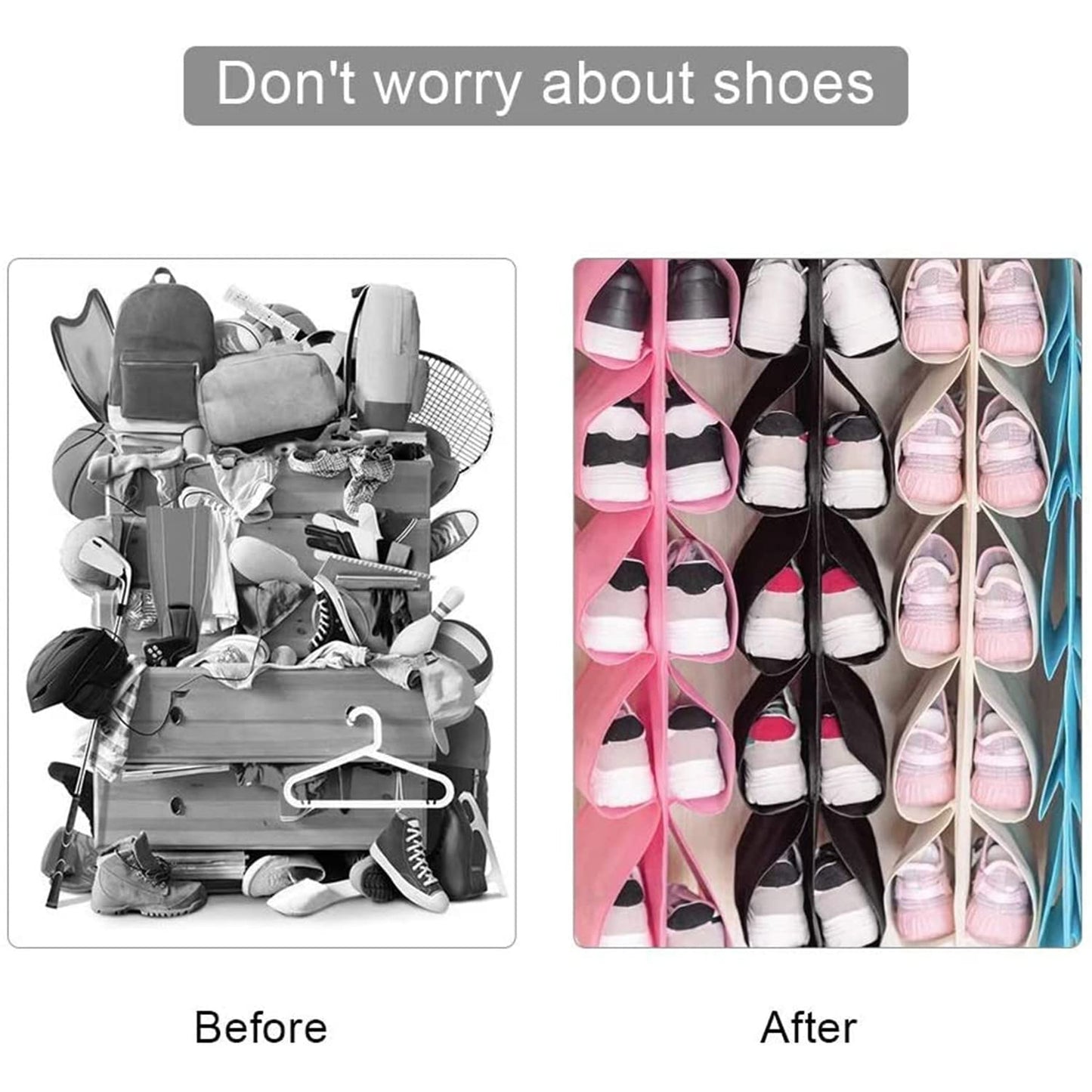 12 Grids Hanging Storage Bag (1 Pc 12 Pocket Mix Color)