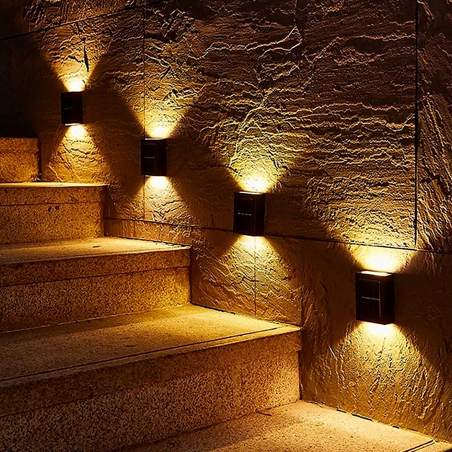 9536 Solar Wall Lights Small Fence Lights Solar Powered Up Down Led Porch Light Garden Lights Outdoor Solar Landscape Lights Waterproof Light (1 Pc)