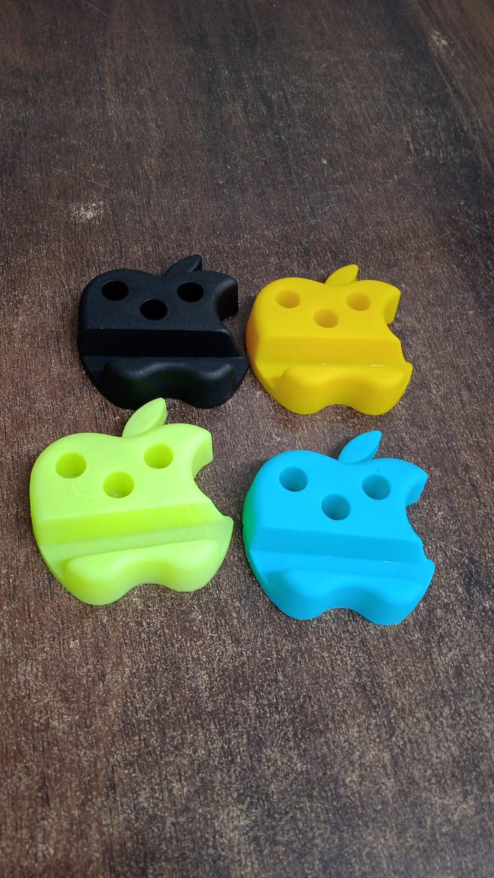 Multi-functional Apple-shaped Plastic Mobile Stand With Pen Holder (1 Pc Mix Color)