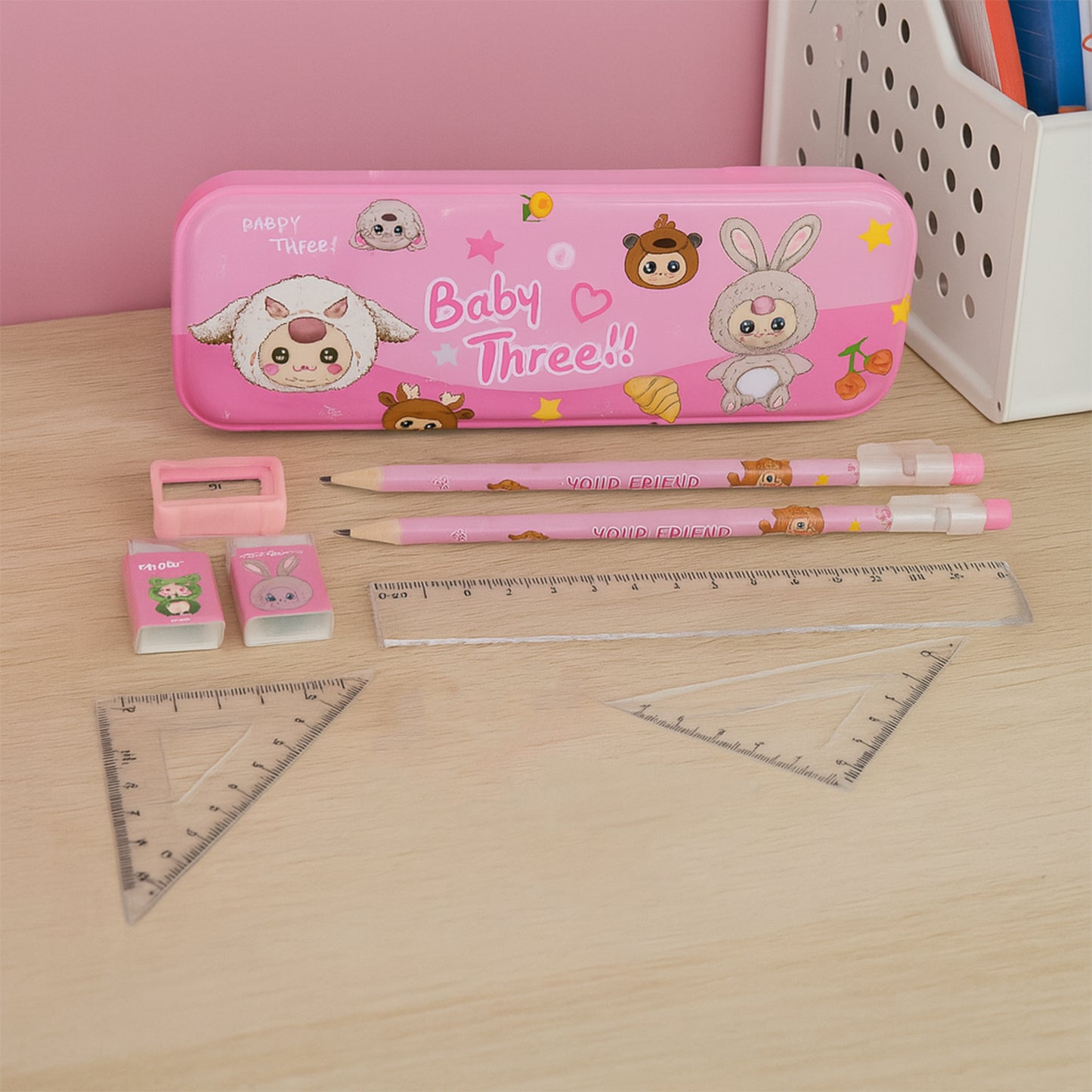 Cartoon Stationery Gift Set For Kids (14 Pc)