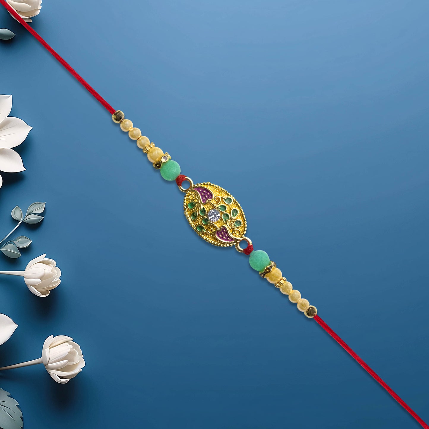 Elegant Oval Motif Rakhi