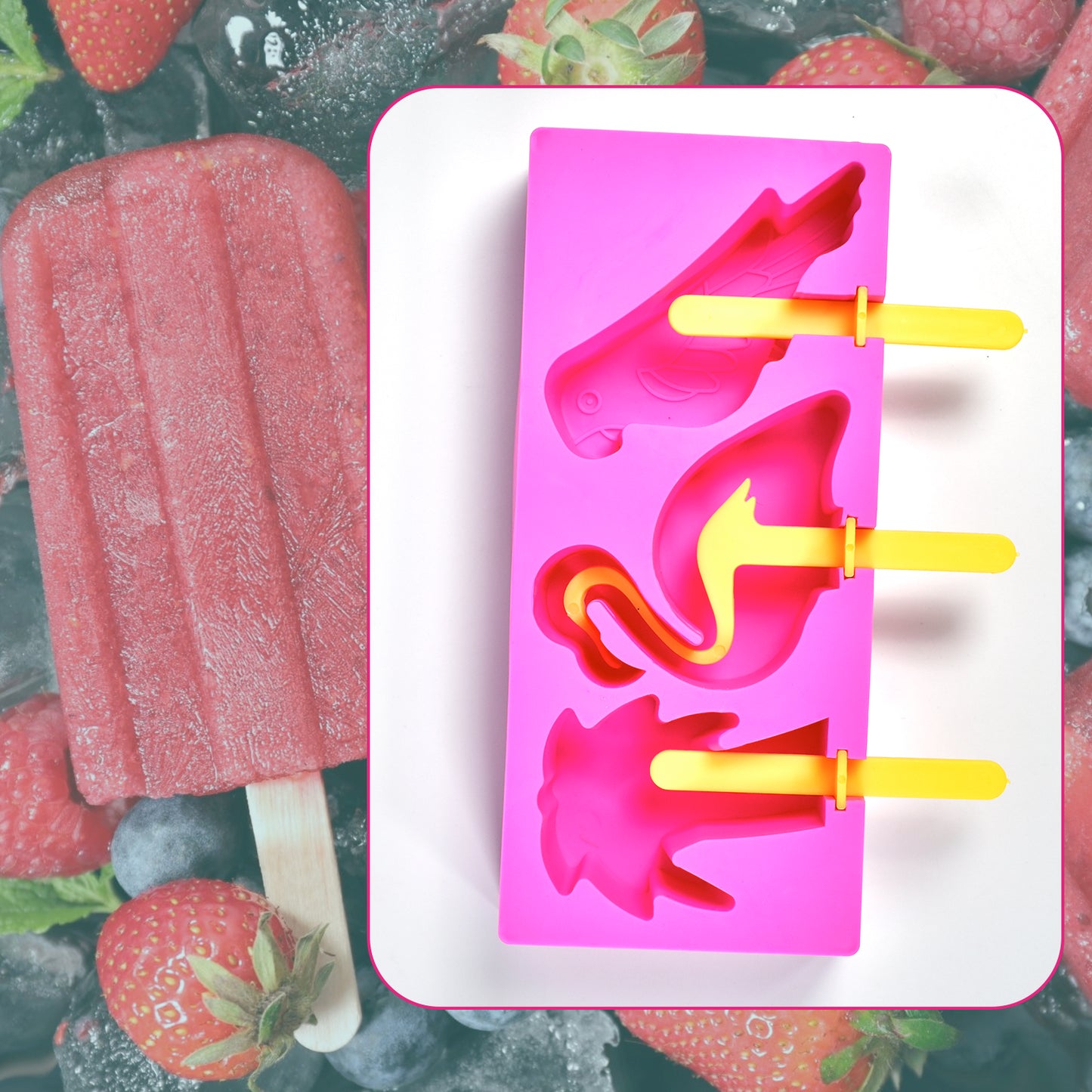 7168 Fancy Ice Candy Mould Maker Food Grade Homemade Reusable Ice Popsicle Makers Frozen Ice Cream Mould Sticks Kulfi Candy Ice Mold For Children Adults