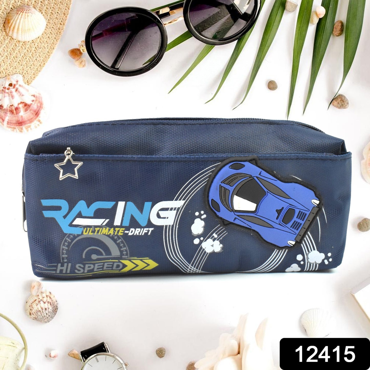 Pencil Pouch With Zipper Students Pencil Case Large Capacity Makeup Pouch Stationery Bag (1 Pc 2 Compartment)