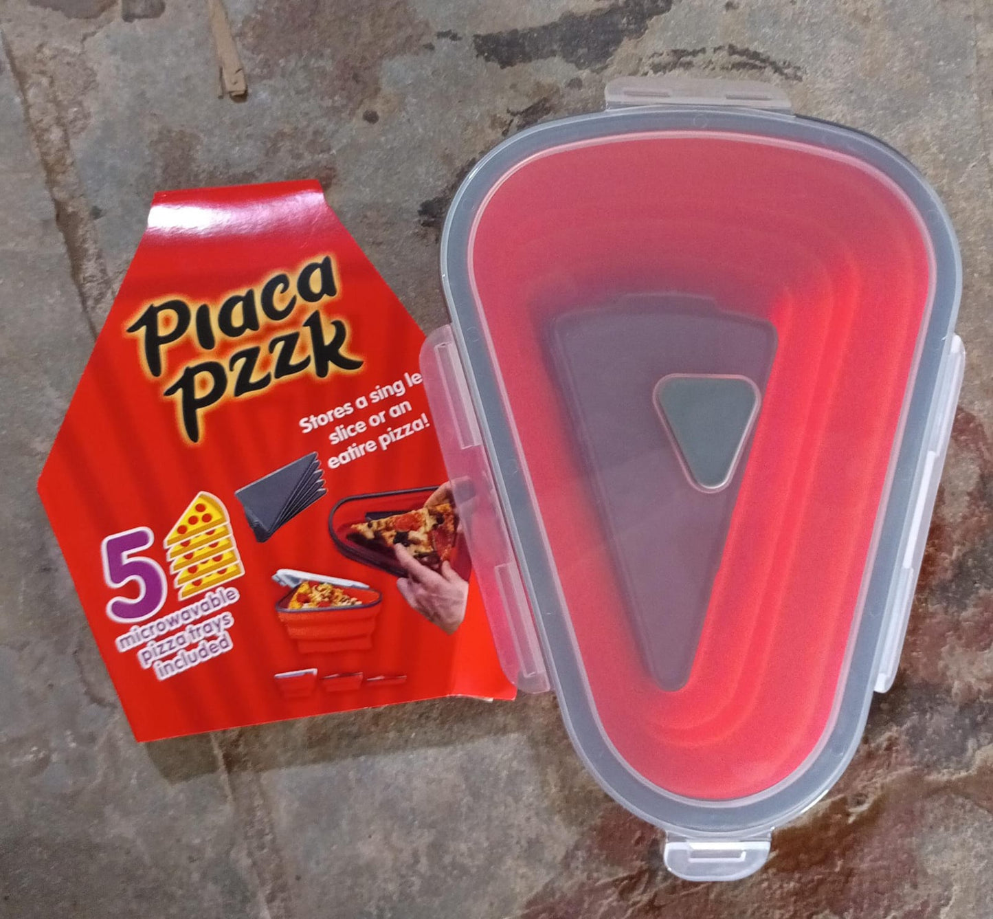 10026 Reusable Pizza Storage Containers With 5 Microwavable Serving Trays Silicone Container Expandable Adjustable For Packing Pizza At Home Outdoor