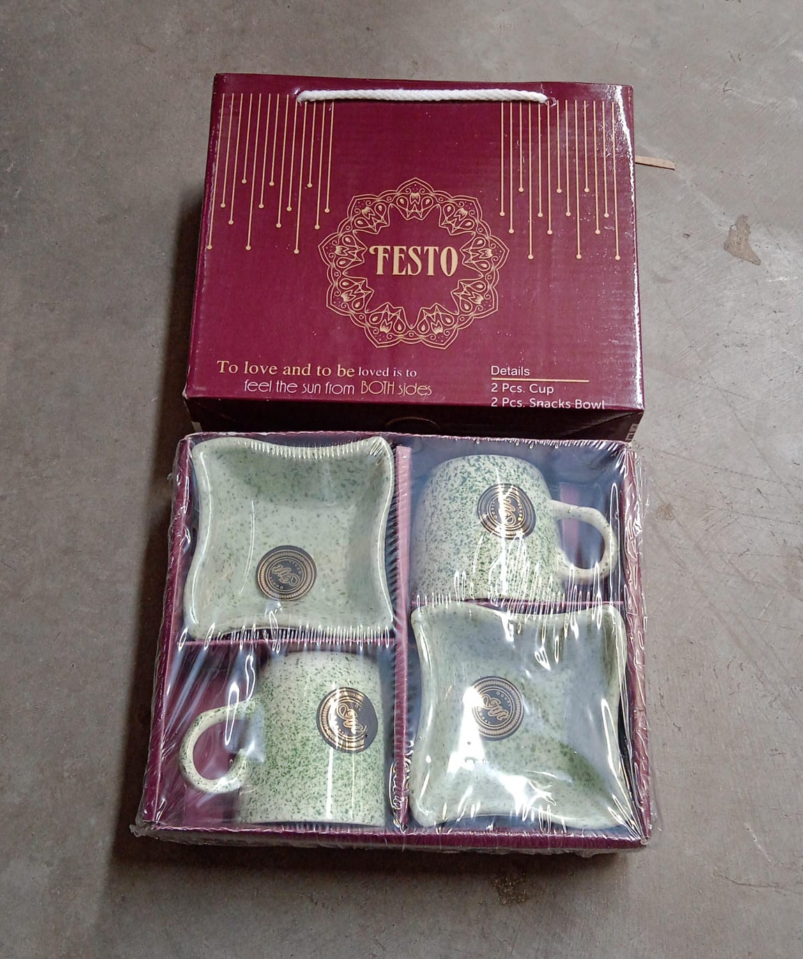 8224 Festo Ceramic Tea Cups Mug Set Including Snacks Serving Bowl Milk Cup Coffee Cup Tea Cup Breakfast Cup Drinking Mug Or Outdoor For Household Gift For Birthday Wedding Party (4 Pcs Set)