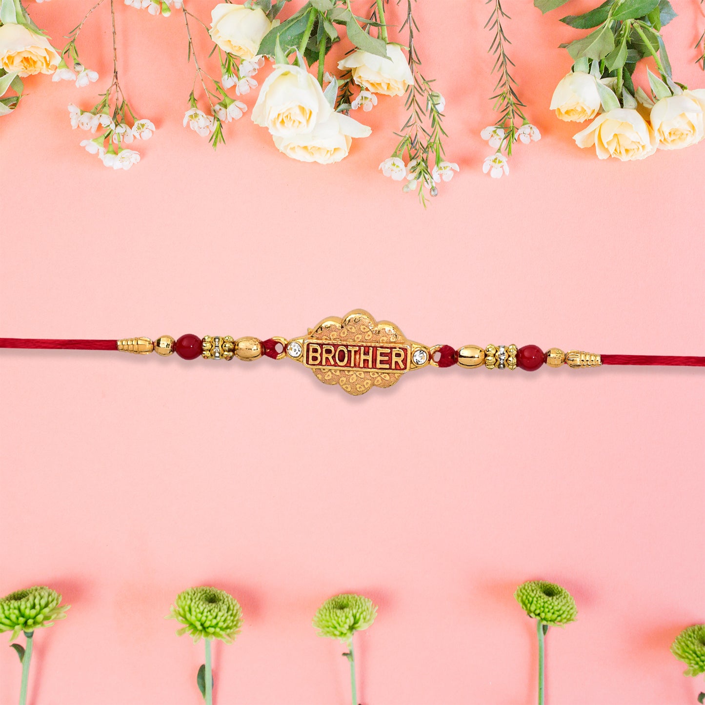 Beaded Rakhi With Brother Tag