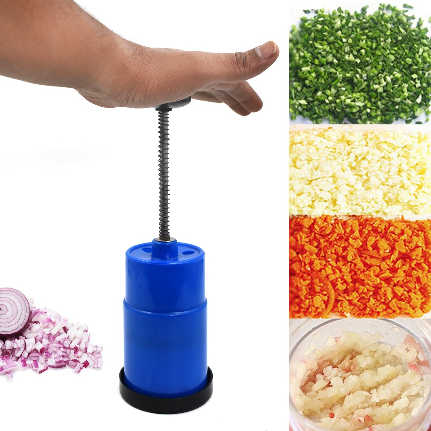 Onion Vegetable Hand Press Cutting Chopper (1 Pc Mix Color)