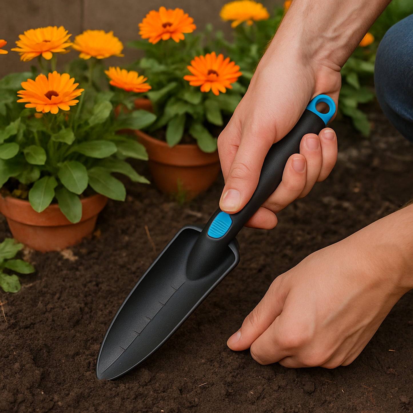 Plastic Heavy Duty Garden Hand Trowel With Measurement Marks (1 Pc)