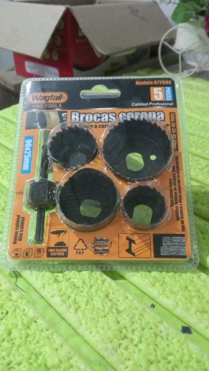 32 38 44 54 Mm Hole Saw Cutter With Mandrel 32-54 Mm (5 Pcs Set)