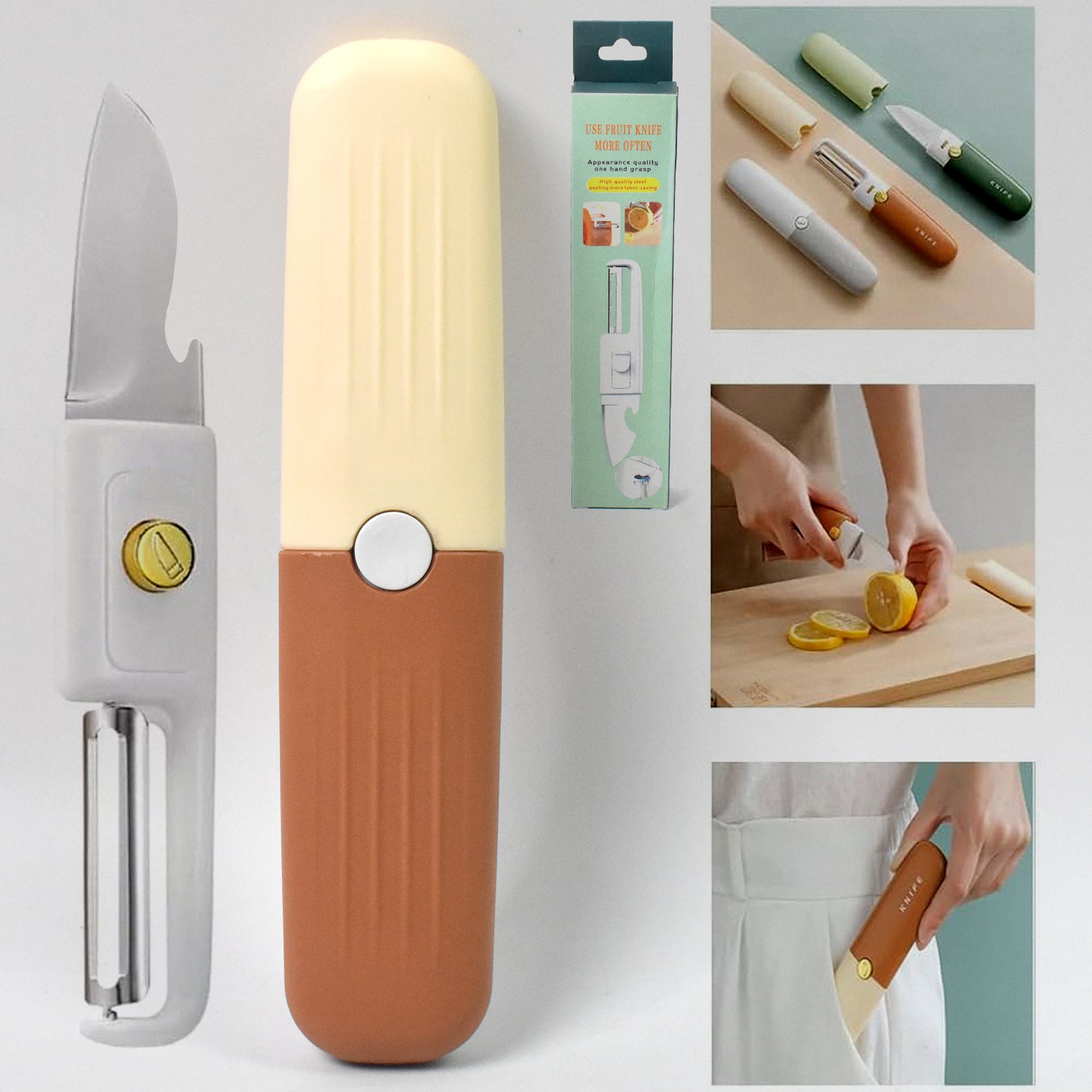 2 In 1 Knife Multifunctional Peeler Fruit Knife (1 Pc)