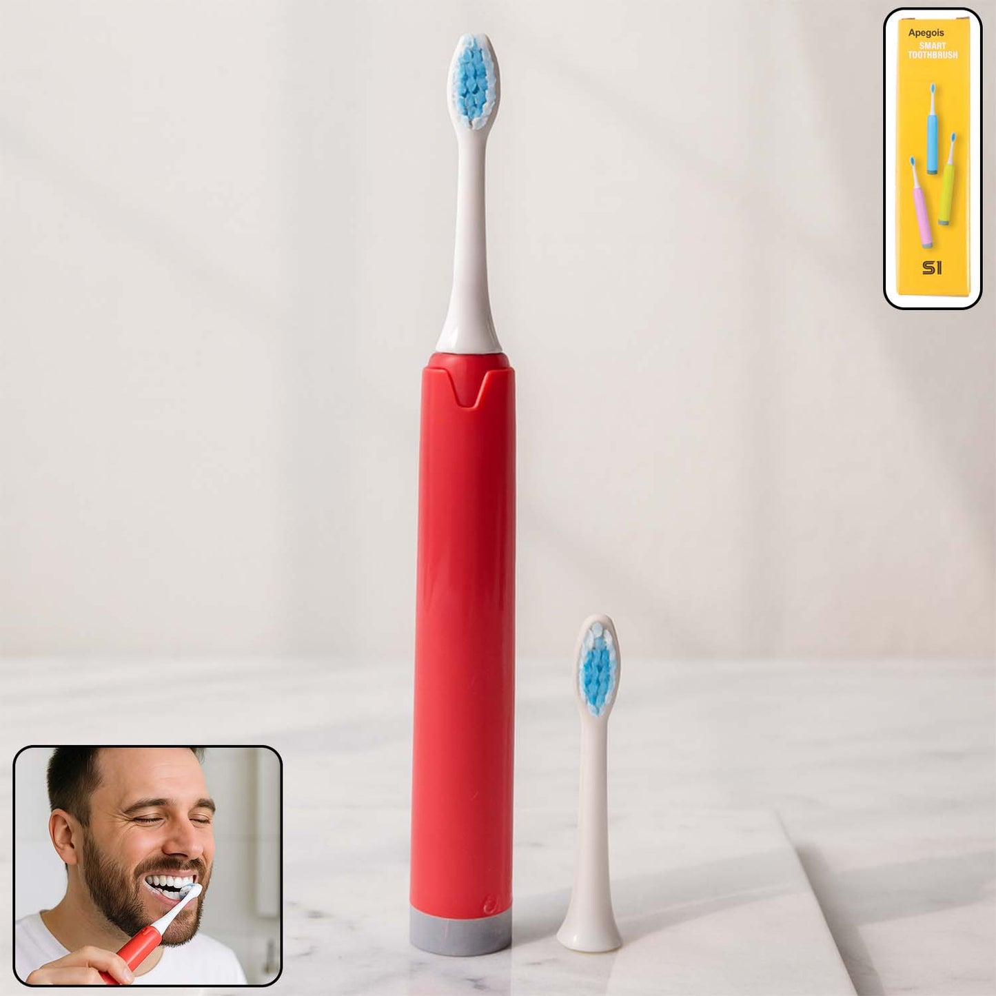 Battery-operated Electric Toothbrush With Replaceable Head (1 Pc)