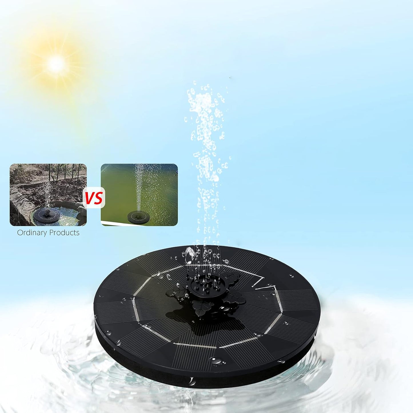 Solar-powered Floating Water Fountain Pump Kit