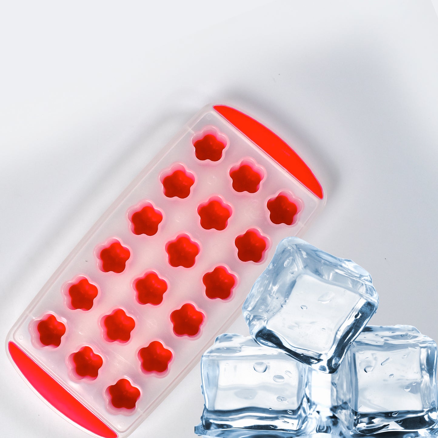 7165 Ice Mould Flower Shape 18 Cavity Mould Ice Tray Sphere Ice Flower Mould Small Ice Flower Tray Mini Ice Cube Tray