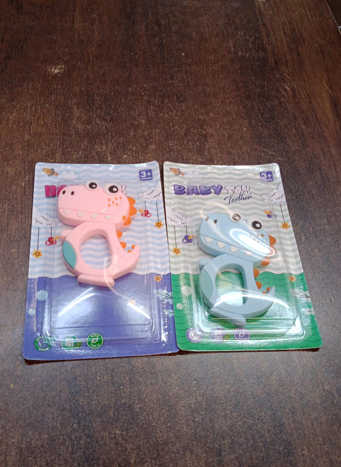 Silicone Dinosaur Teether For Baby (1 Pc Mix Design Color)