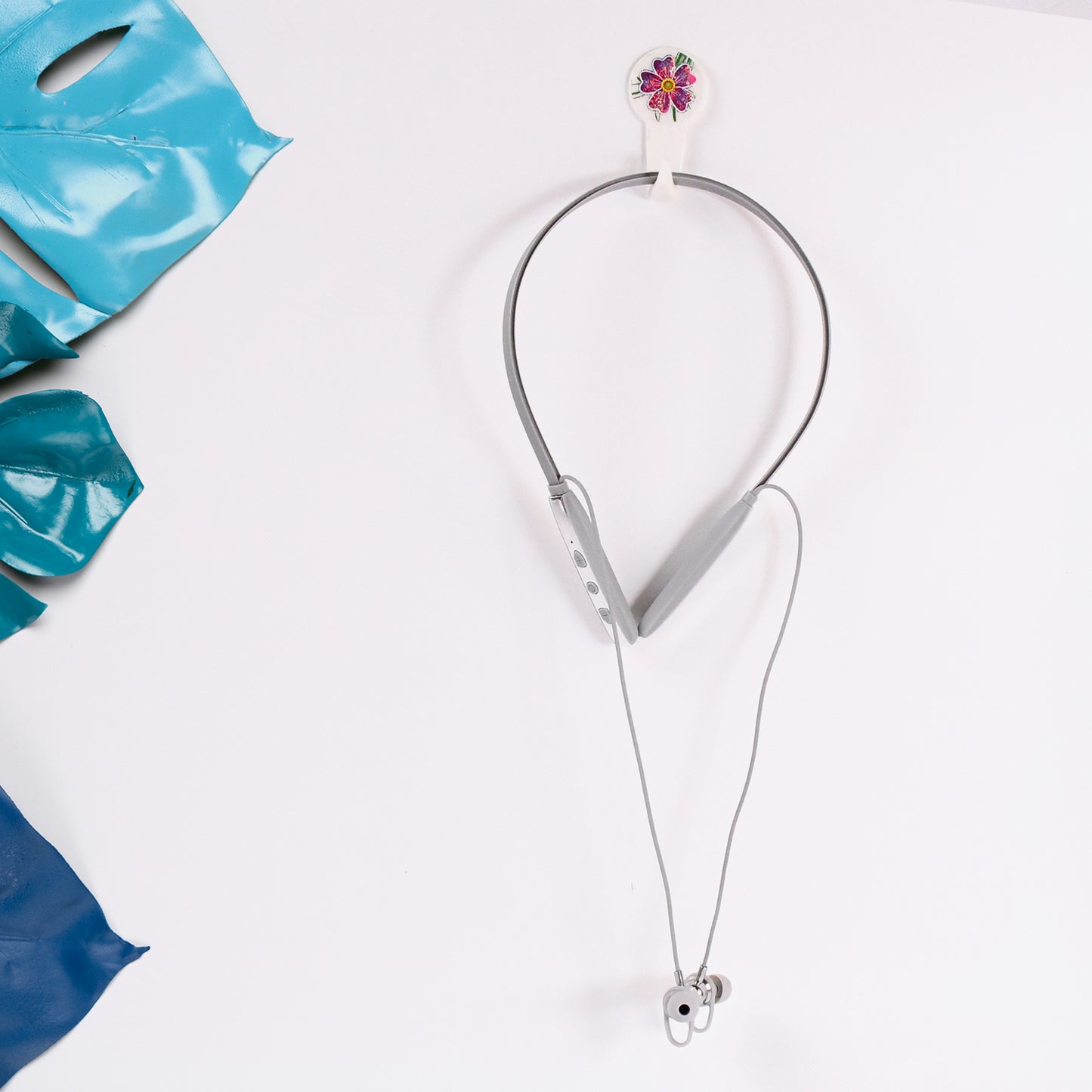 Magnetic On- Off Earbuds Neckband Bluetooth (1 Pc With Color Box Zipper Plastic Bag)