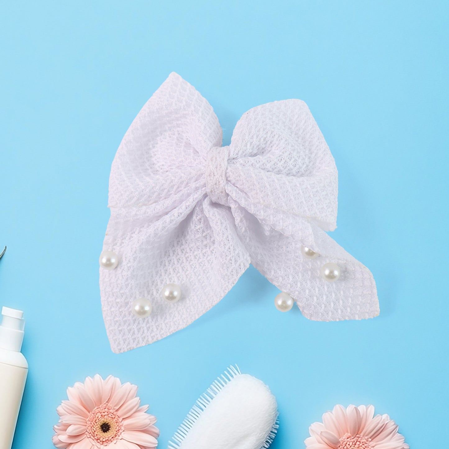 Hair Bow Knot Clip Suitable For Girls (12 Pc Multicolour Mix Design) Hair Accessories