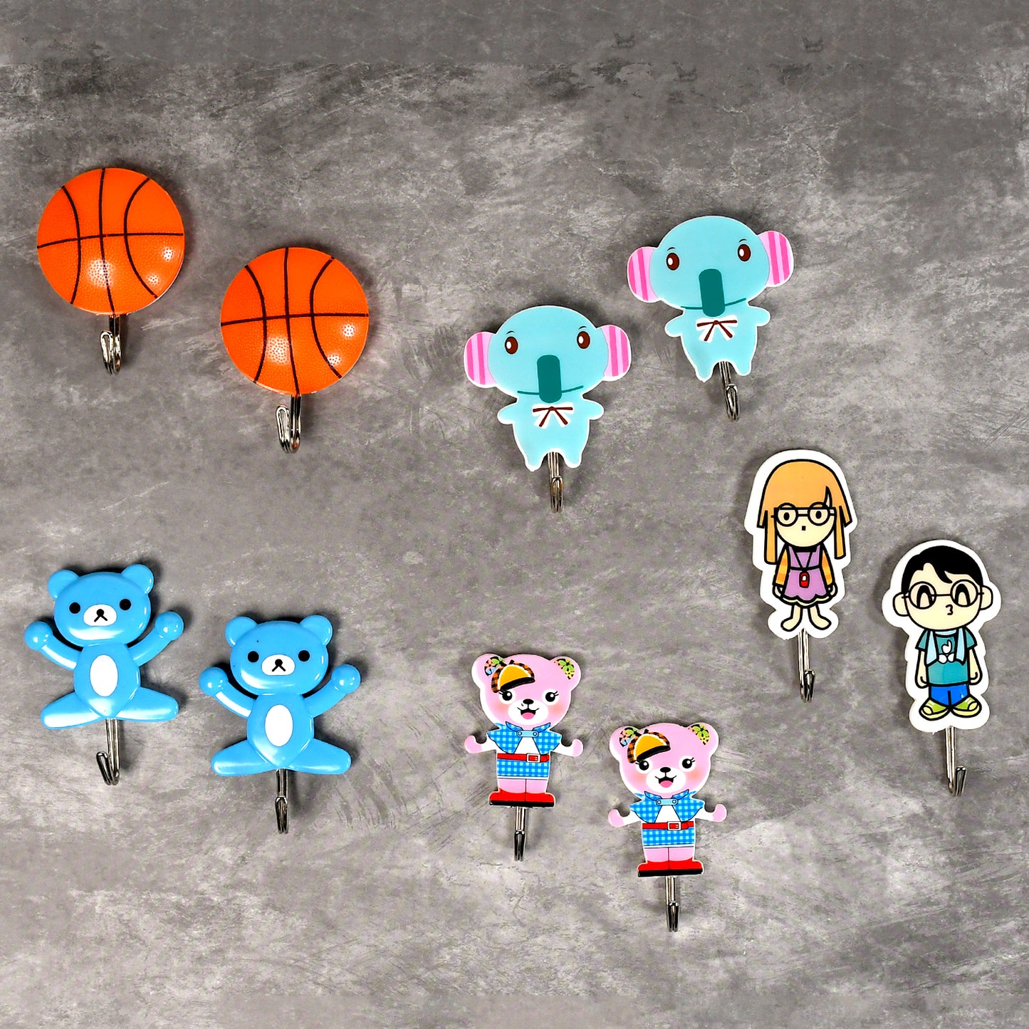 4497 Mix Design Strong Adhesive Hook Wall Hooks High Quality Premium Hook For Home Office Multiuse Hook ( Set Of 10 )