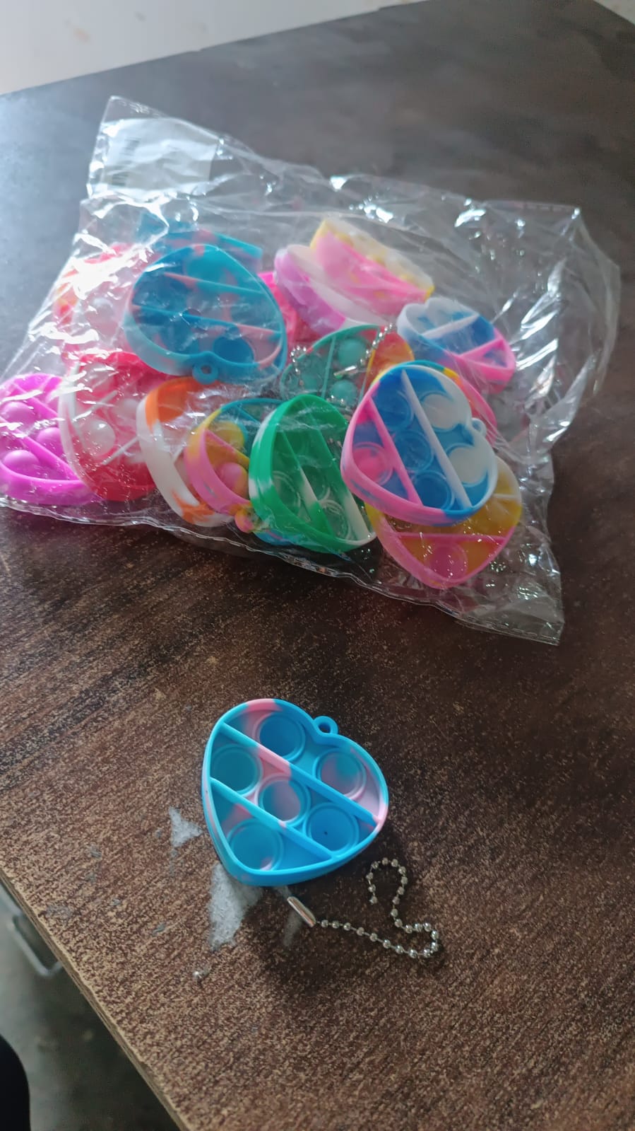 Pop Fidget Toys For Kids Mini Pop Keychain (1 Pc Mix Color Design)