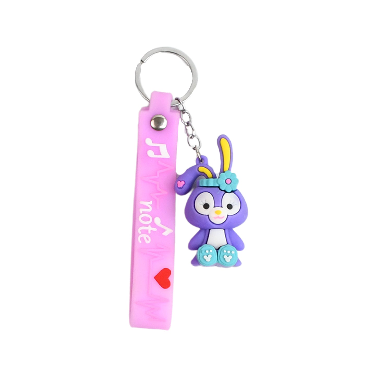 Cute Cartoon Silicone 3d Key Chain With Metal Hook Strap (Pack Of 1)