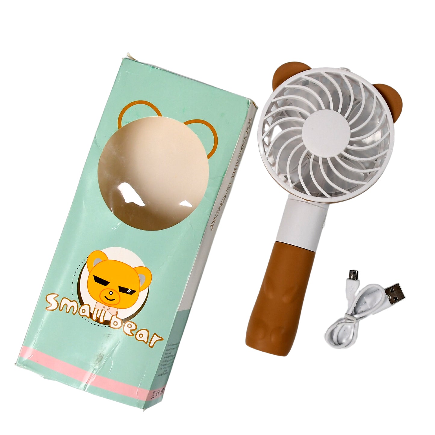 4812 Portable Bear Styled Hand Fan Rechargeable Handheld Fan For Travel Home Office Use (Battery Not Include)