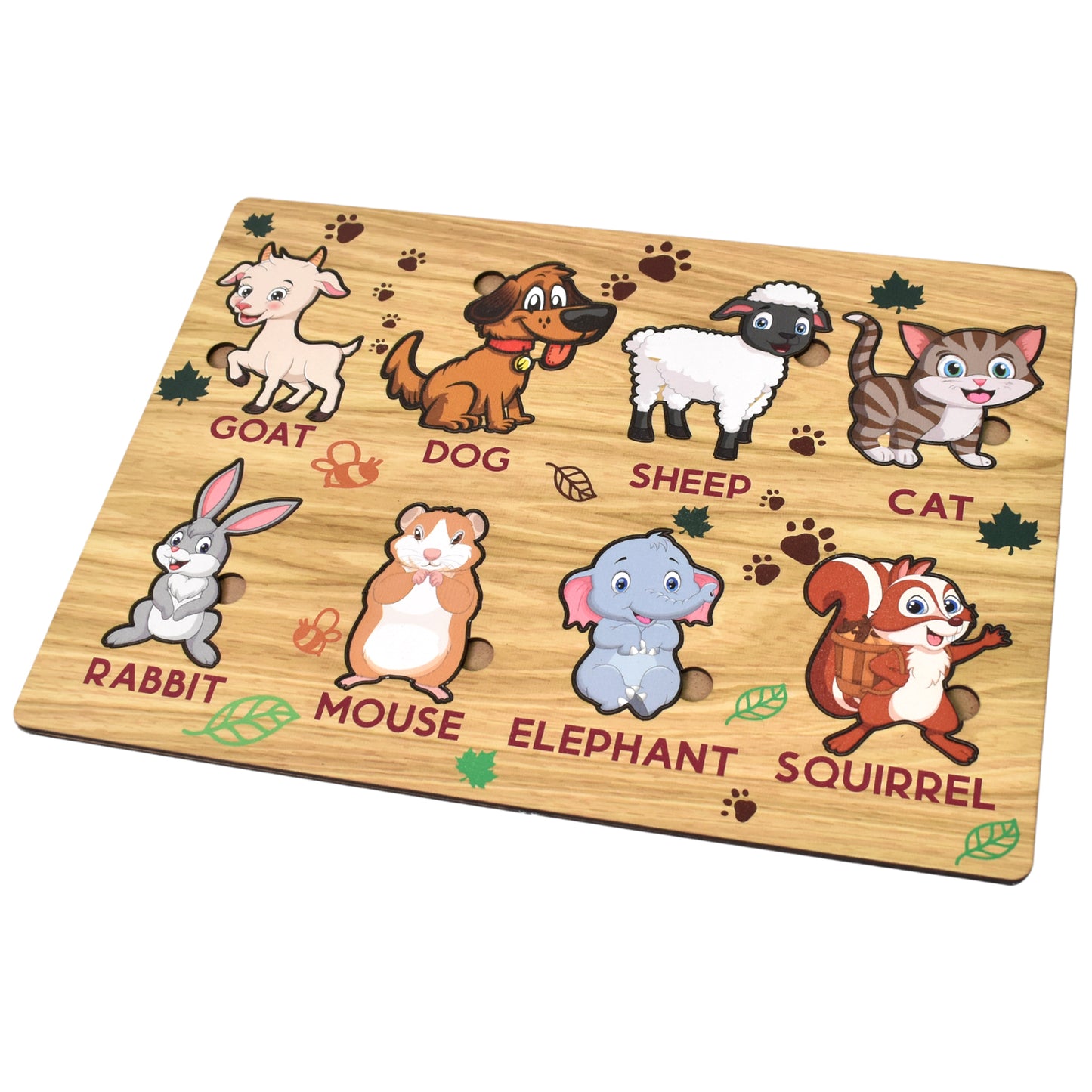 Wooden Animal Puzzle Learning Educational Board (1 Set 2820 Cm)