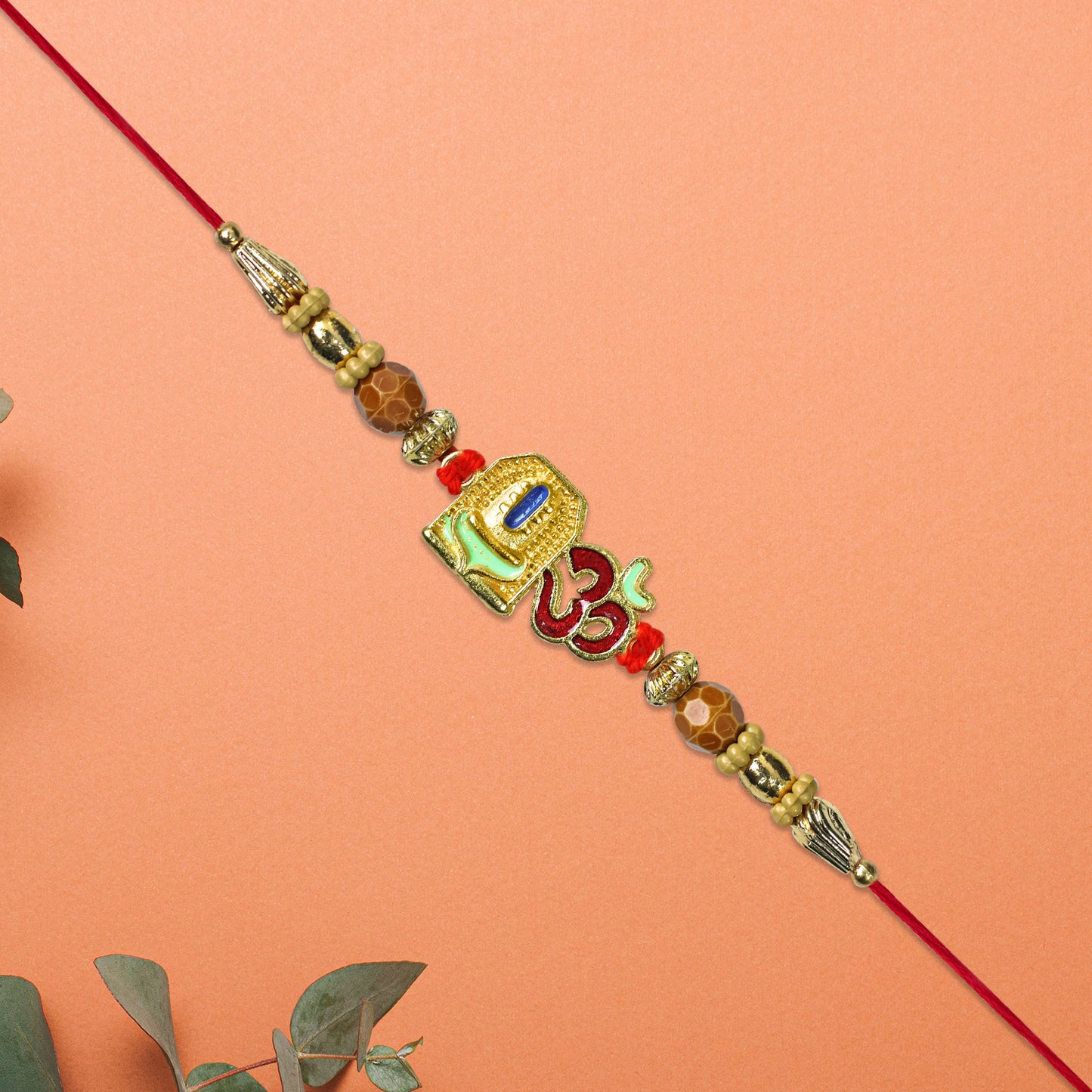 Om Shivling Designer Rakhi With Beads