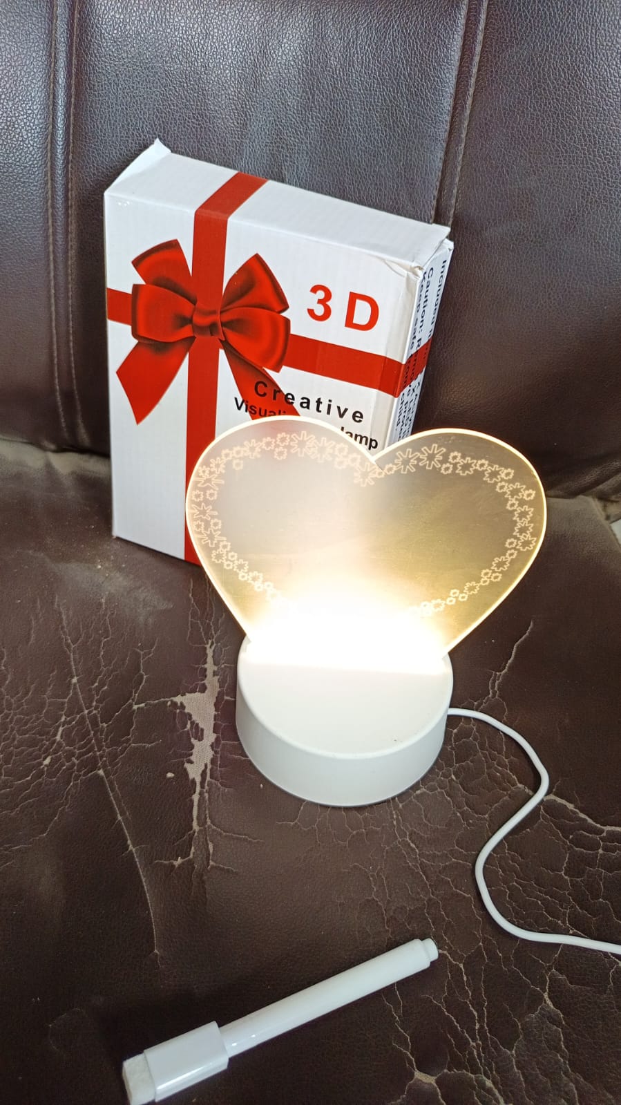 12939 Creative Visualization Lamp 3 Dacrylic Decorative Lamp For Creative Keeps Notes Drawing Table Lamp For Home Decor Bedroom Gift Office Decoration Erasable Board (Heart-shape 1 Pc)