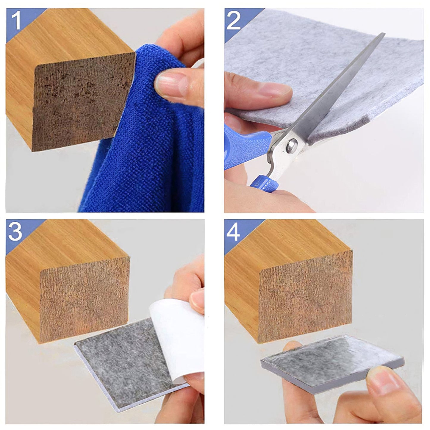 9134 Furniture Pad Square Felt Pads Floor Protector Pad For Home All Furniture Use (Pack Of 4 Pc)
