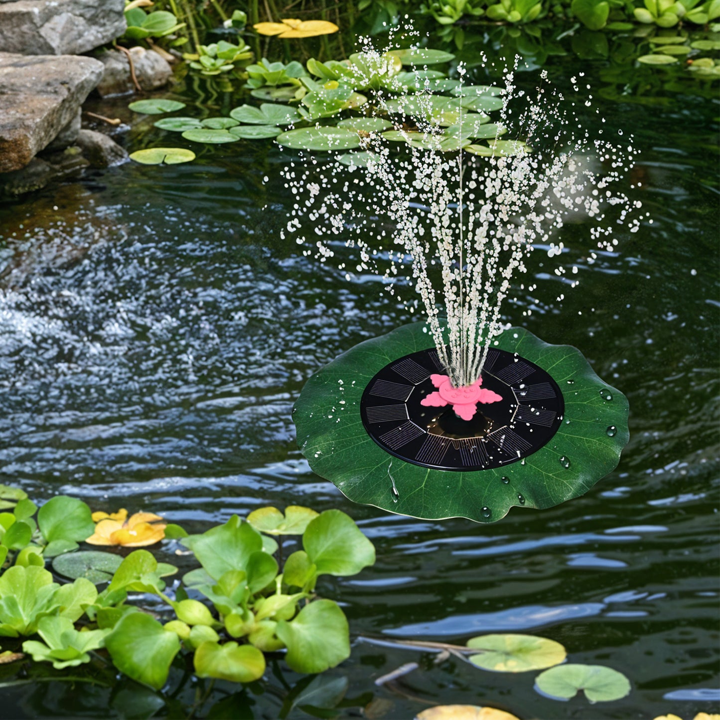 Solar-powered Floating Fountain Pump For Ponds