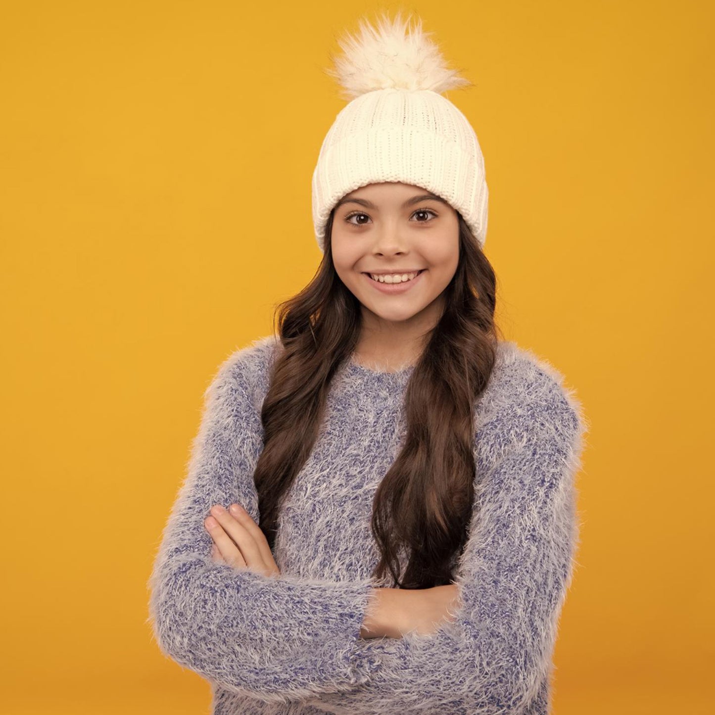 Big Soft Winter Cap Woolen Inside Fur Beanie Cap (1 Pc Mix Design Color)
