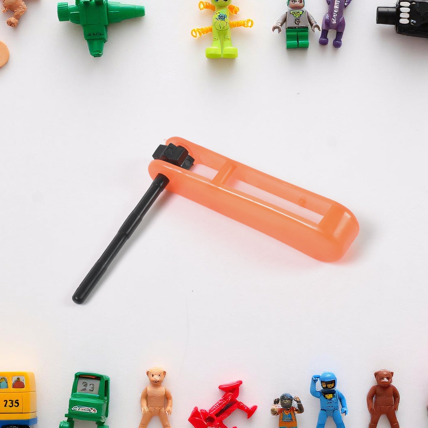 Small Colourful Non-toxic Plastic Rattle Spinner Toys For Babies Kids (1 Pc Mix Color Design)