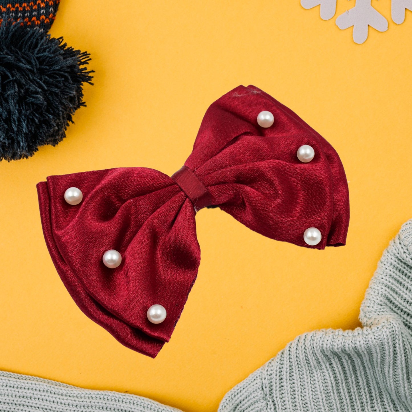 Hair Bow Knot Clip Suitable For Girls (1 Pc Multicolour)