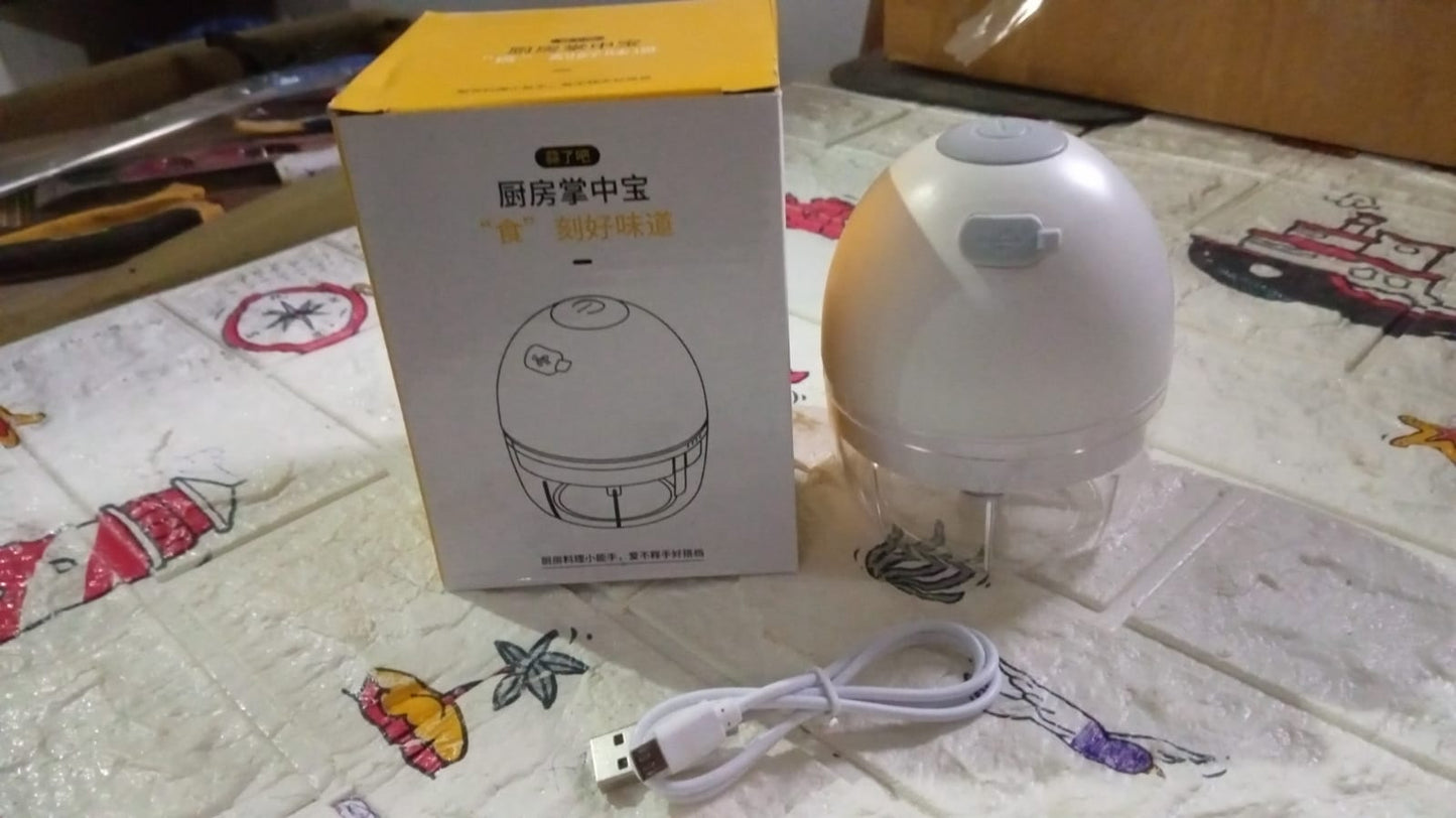 5881 Chopper For Kitchen Electric Rechargeable Garlic Chopper Cordless Mini Food Processor Portable Food Chopper With Detachable Stainless Steel Blade For Garlic Ginger Onion Meat (200ml)