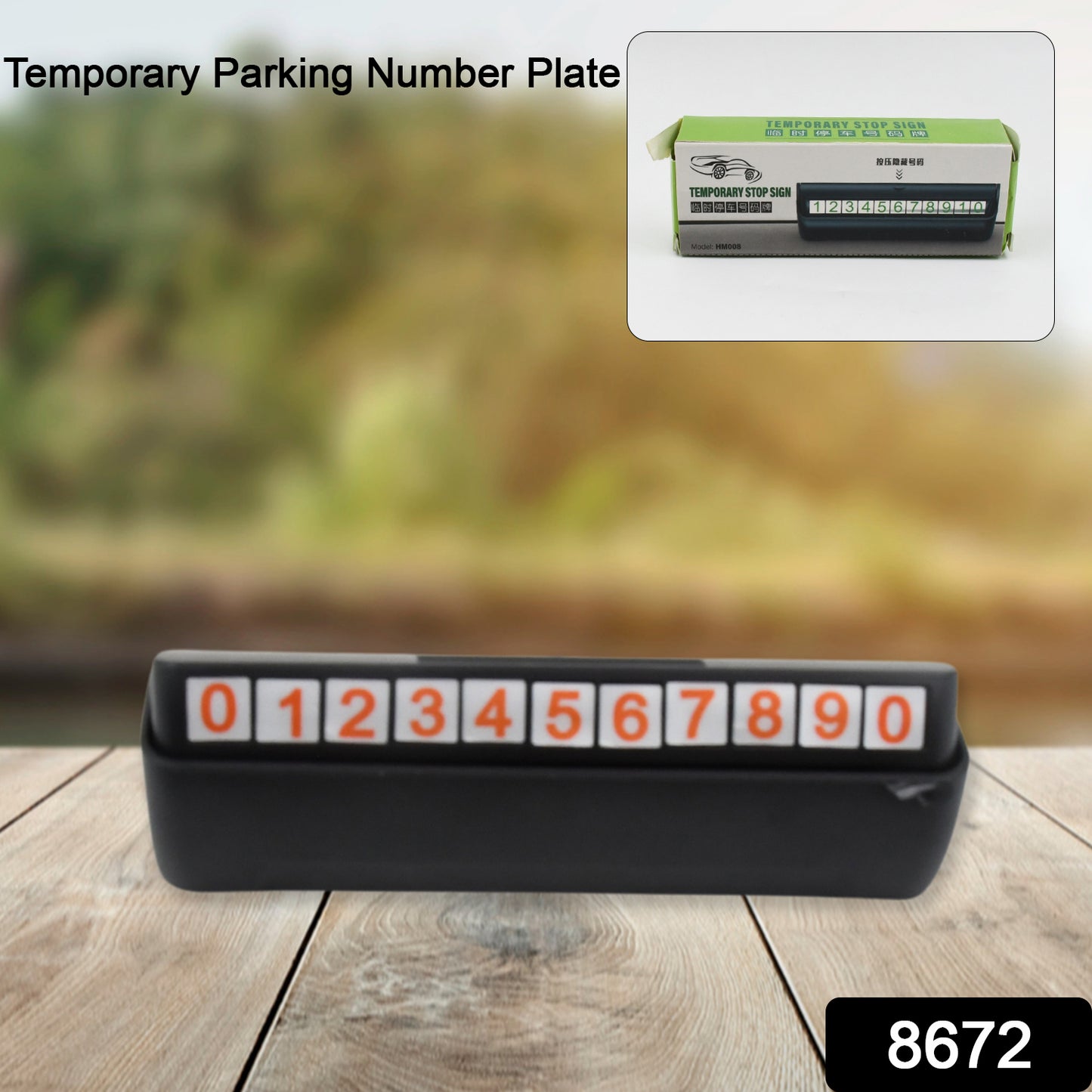 Temporary Car Parking Mobile Number Display With Magnetic Numbers Stickers (1pc)