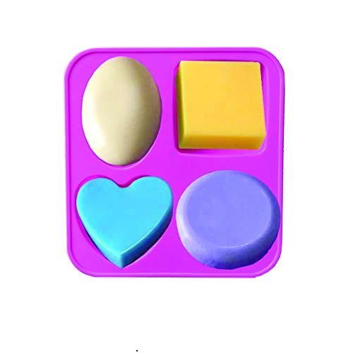 0773 Silicone Circle Square Oval And Heart Shape Soap And Mini Cake Making Mould