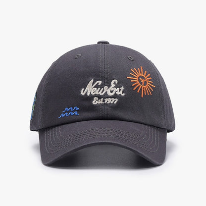 Letter Embroidery Fashion Outdoor Curved Brim Baseball Hat Versatile Simple Cross border Sunscreen Women's Black Cap