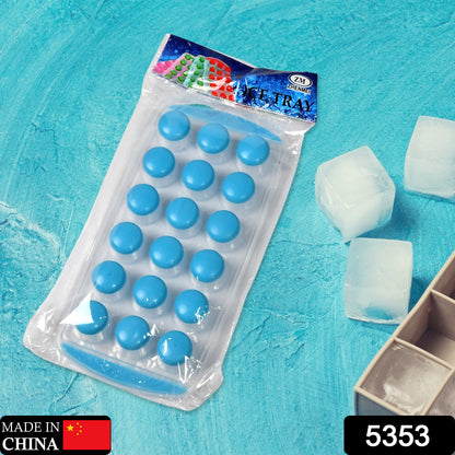 5353 Smart Push Pop Out Round  Shape Mini Ice Cube Trays With Flexible Silicone Bottom  Round Shape Silicone Chocolate Mold Maker Ice Cube Tray Freeze Mold