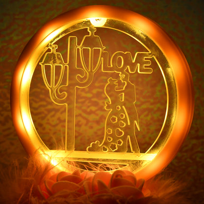 Romantic Round Love Couple Decorative Showpiece (1 Pc)
