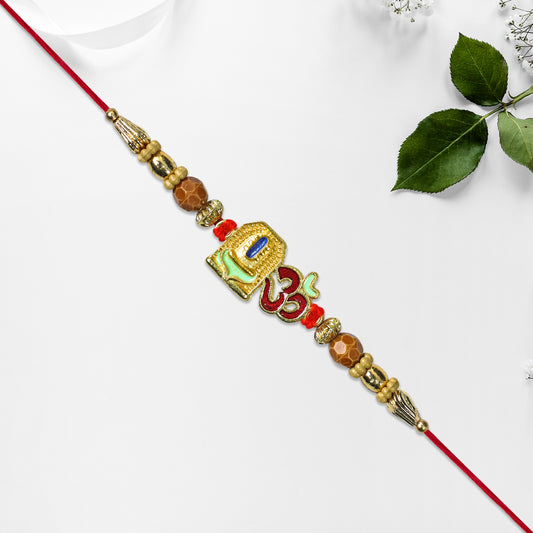 Om Shivling Designer Rakhi With Beads