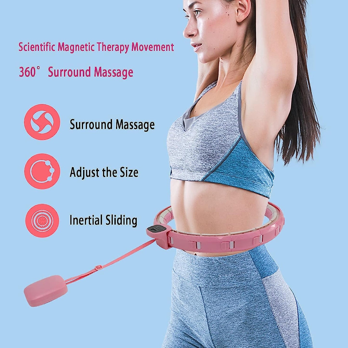 8021 Fitness Adjustable Detachable Fitness Hula Hoop Ring Smart Round Count  Weight Loss Gym Equipment Exercise Smart Hula Hoops