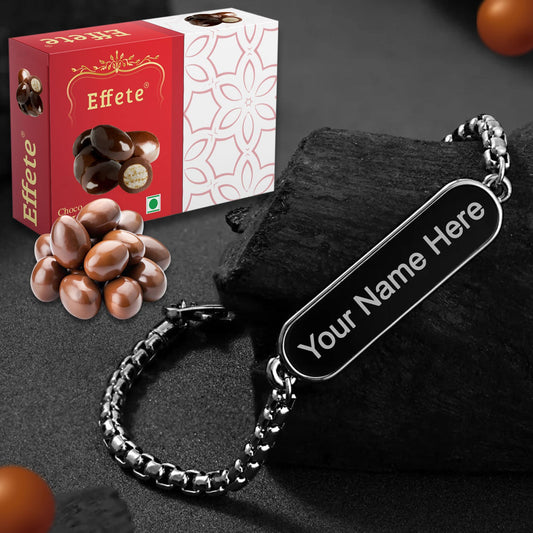 Elegant Duo Personalized Bracelet  Gourmet Chocolate Gift Combo