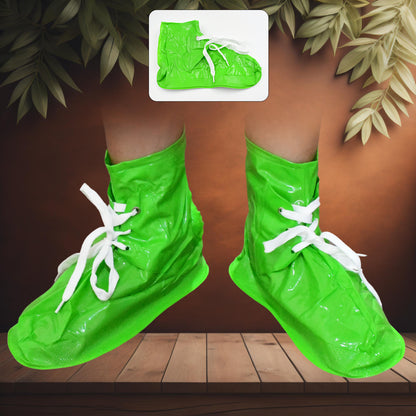 17962 Plastic Shoes Cover Reusable Anti-slip Boots Zippered Overshoes Covers  Shoe Laces Waterproof Snow Rain Boots For Kids  Adult Shoes For Rainy Season (1 Pair)
