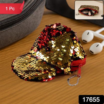 Stylish Sequin Mini Cap-shaped Coin Purse (1 Pc)