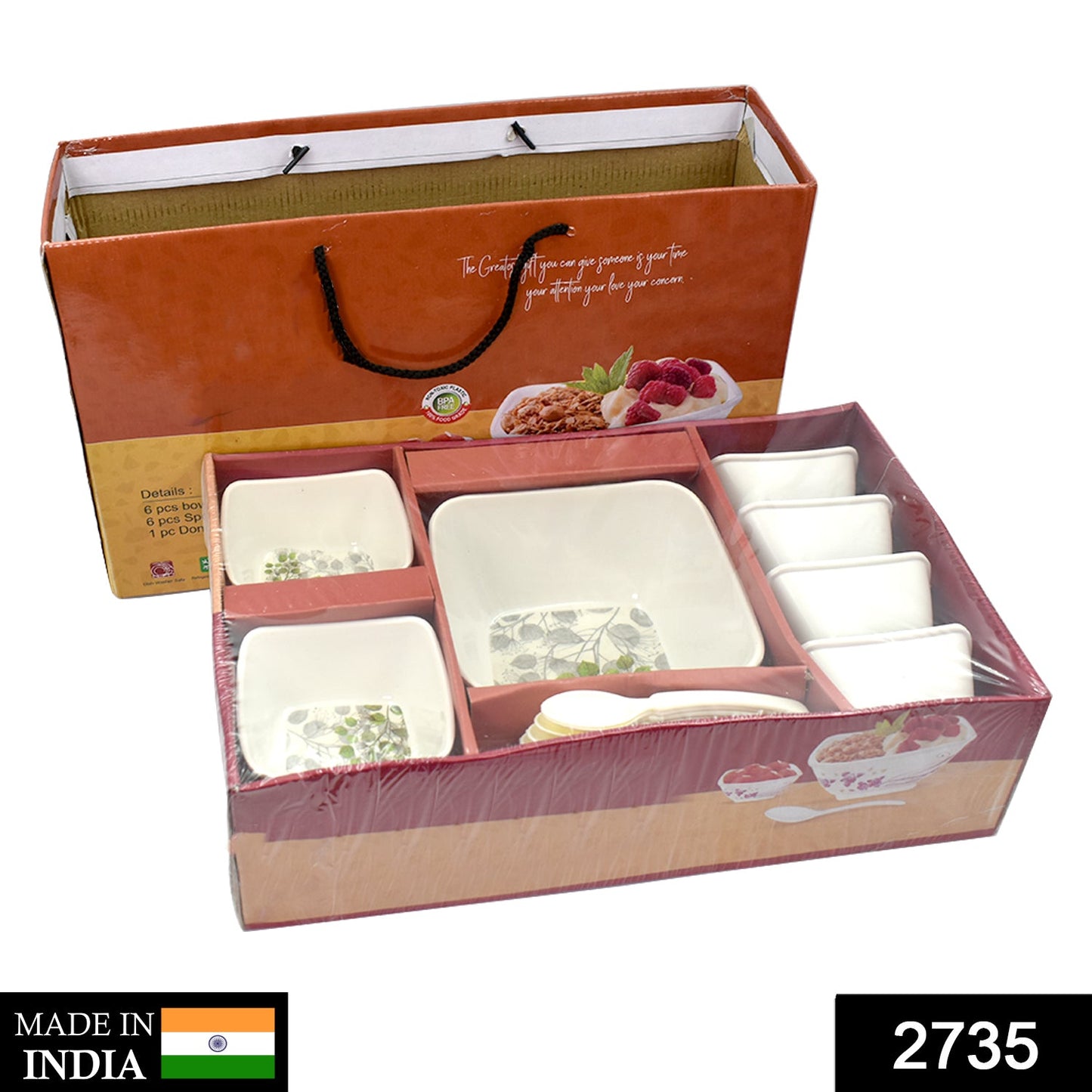 2735 13 Pc Pudding Set Used As A Cutlery Set For Serving Food Purposes And Sweet Dishes And All In All Kinds Of Household And Official Places Etc.