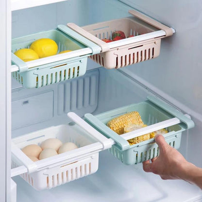 113 Adjustable Fridge Storage Basket Fridge Racks Tray Sliding Storage Racks (4 Pc Set)